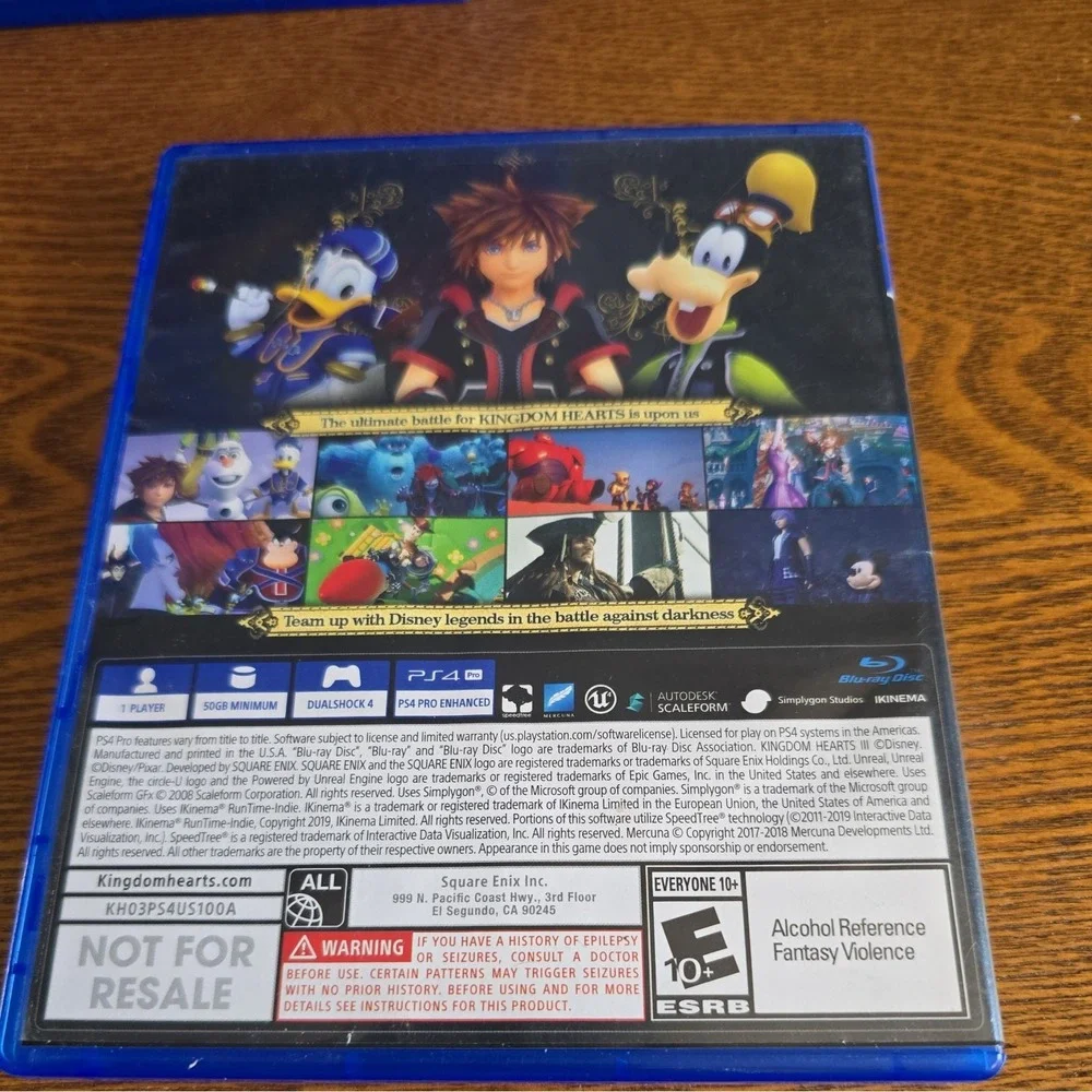 Kingdom Hearts III PS4 PlayStation 4 TESTED WORKING‎